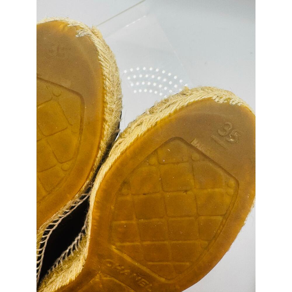 Chanel Black Canvas CC Logo Espadrille Flats Classic EU 35 - Picture 10 of 10